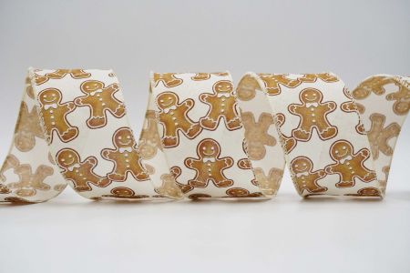Gingerbread Men Wired Ribbon_KF6446GC-2-2_Ivory